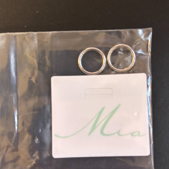 MIA 10mm hoops and 1 ear cuff. Stainless steel - stays silver forever! - NWT - Picture 2 of 6
